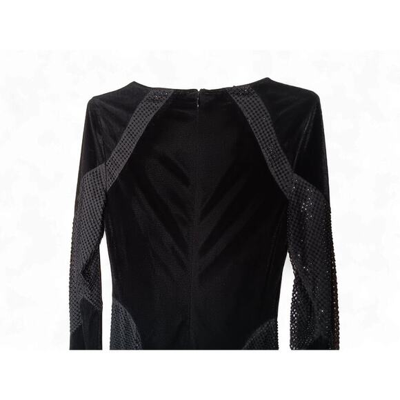 New with tags Donna Karan New York Black Mesh Velvet Sequin Dress Size 4 $495 - Picture 10 of 16
